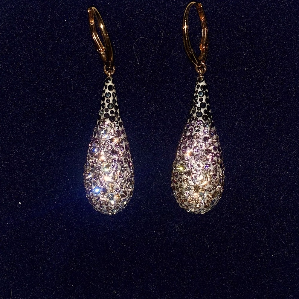 SWAROVSKI EARRING ABSTRACT NUDE PIERCED ROSE GOLD